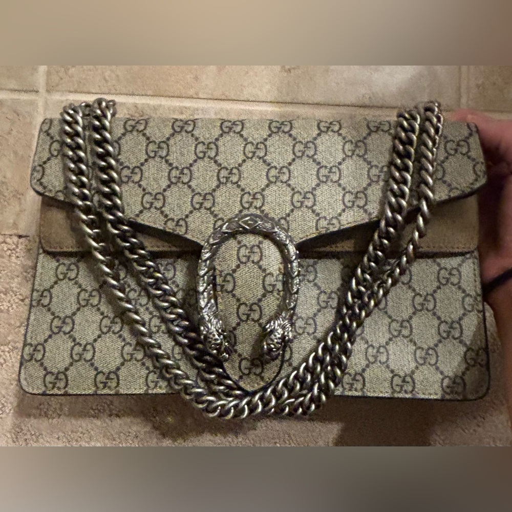 Gucci Dionysus Beige Monogram Bag Med